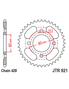 Couronne JT SPROCKETS acier standard 921 - 428 2