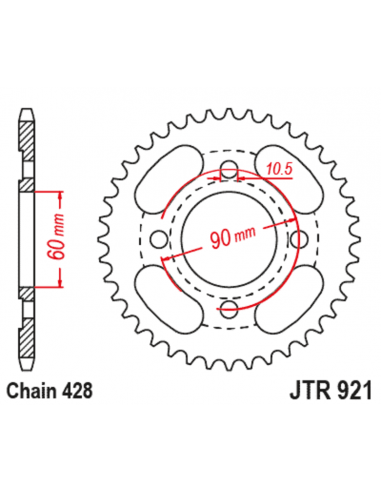 Couronne JT SPROCKETS acier standard 921 - 428