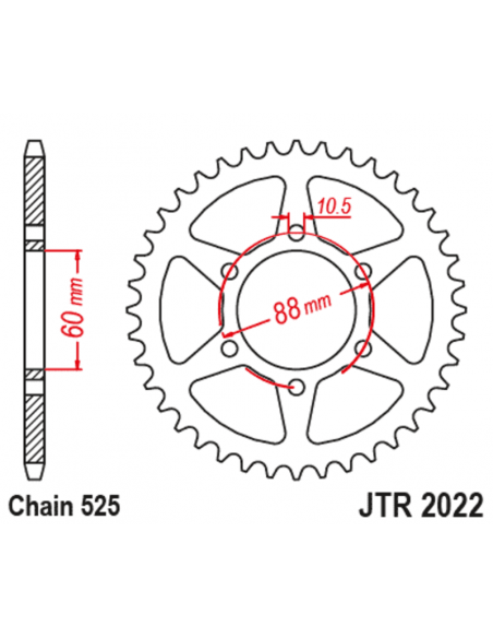 Couronne JT SPROCKETS acier standard 2022 - 525