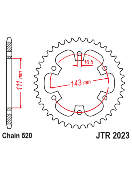 Couronne JT SPROCKETS acier standard 2023 - 520