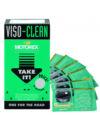 Lingettes nettoyantes MOTOREX Viso Clean - Sachets 12x6