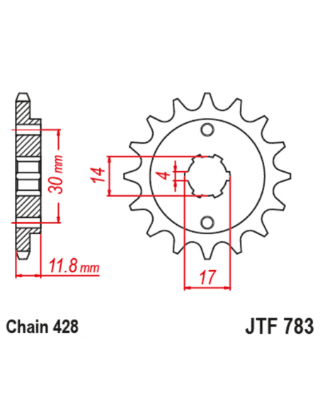 Pignon JT SPROCKETS acier standard 783 - 428