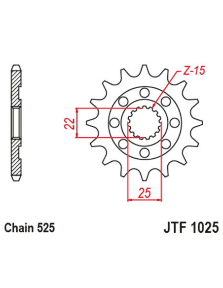 Pignon JT SPROCKETS acier standard 1025 - 525