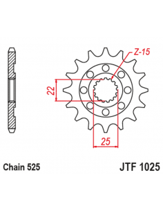 Pignon JT SPROCKETS acier standard 1025 - 525 2