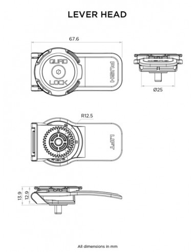 Support QUAD LOCK 360 tête seule avec levier