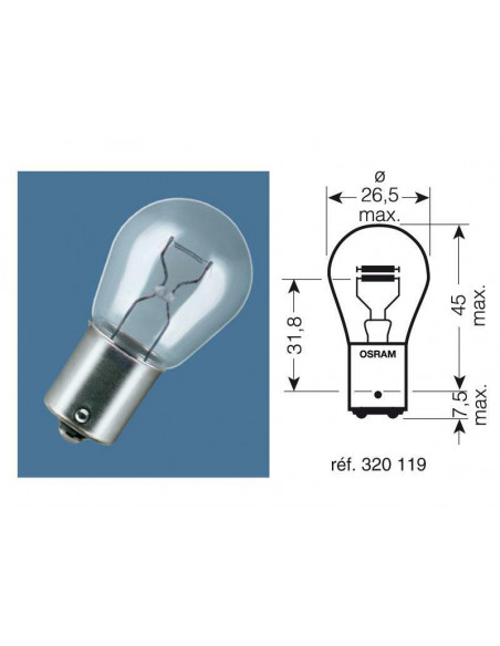 Ampoule OSRAM Original Line P21/5W 12V 21/5W - x10