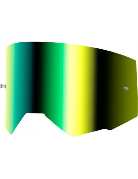 Écran FLY RACING avec fixation pour tear-off - écran iridescent vert fumé