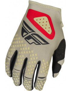 Gants FLY RACING Kinetic SYM - gris clair/rouge/noir