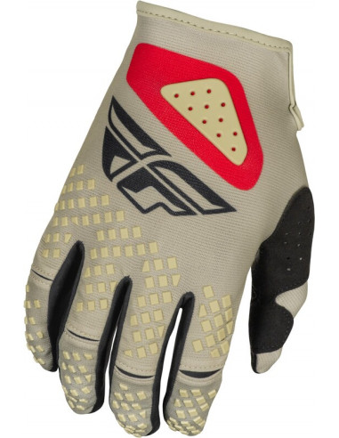 Gants FLY RACING Kinetic SYM - gris clair/rouge/noir