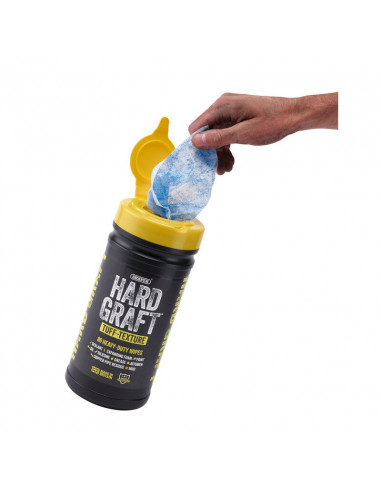 Lingettes à texture Tuff multi-usages DRAPER Hard Graft (pot de 80)