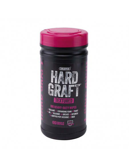 Lingettes texturées multi-usages DRAPER Hard Graft (pot de 100)