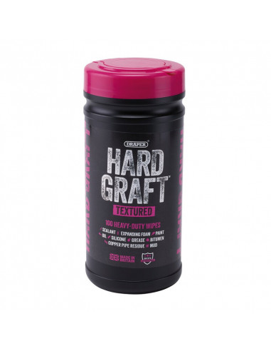 Lingettes texturées multi-usages DRAPER Hard Graft (pot de 100)