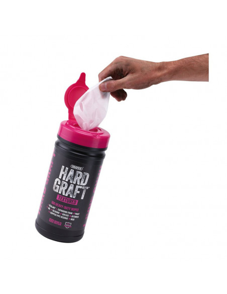 Lingettes texturées multi-usages DRAPER Hard Graft (pot de 100)