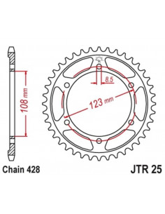 Couronne JT SPROCKETS acier standard 25 - 428 2