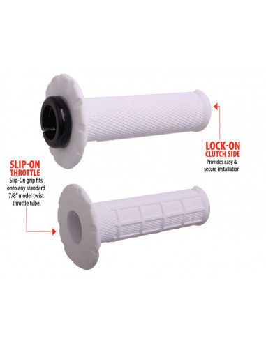 Revêtements universels ODI Lock-On semi-gaufré - blanc/noir