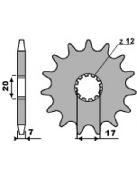 Pignon PBR acier standard 2064 - 428