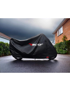 Housse de protection extérieur VECTOR H20 noir - Moto / Scooter avec Top case et bulle haute - L 2