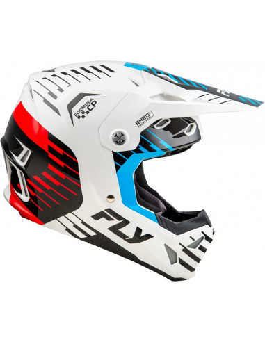 Casque FLY RACING Formula CP Slice - blanc/rouge/cyan