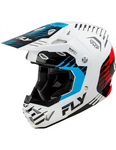 Casque FLY RACING Formula CP Slice - blanc/rouge/cyan