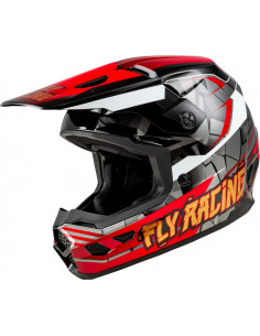 Casque enfant FLY RACING Kinetic Scorched - rouge/noir/blanc