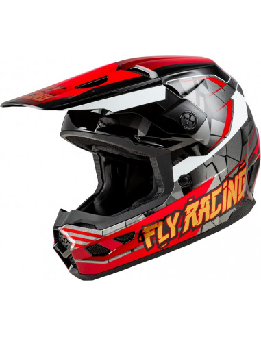 Casque enfant FLY RACING Kinetic Scorched - rouge/noir/blanc