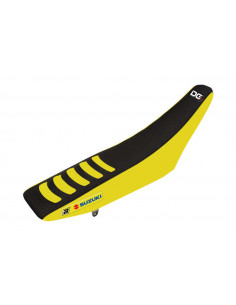 Housse de selle BLACKBIRD Double Grip 3 jaune/noir Suzuki RM85