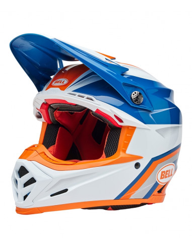 Casque BELL Moto-9S Flex - Merchant Gloss Orange/Blue