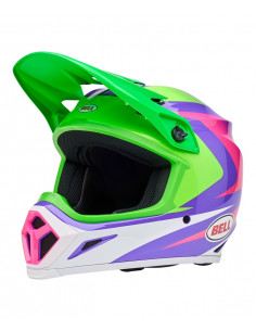 Casque BELL MX-9 Mips - Jackal Gloss Hi-Viz Green/Purple
