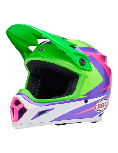 Casque BELL MX-9 Mips - Jackal Gloss Hi-Viz Green/Purple