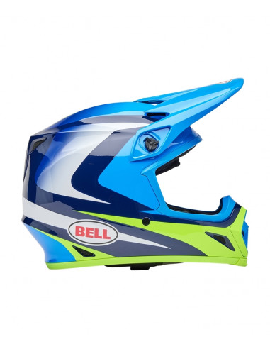 Casque BELL MX-9 Mips - Jackal Gloss Blue/Hi-Viz Yellow
