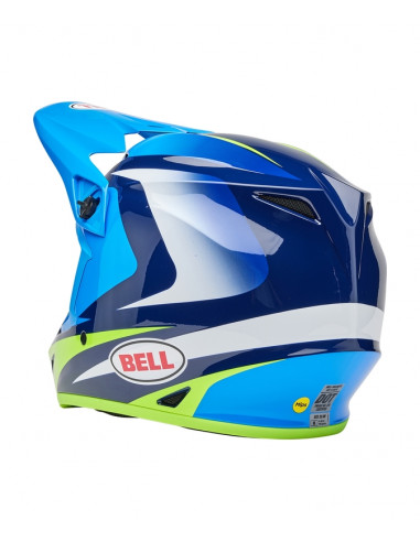 Casque BELL MX-9 Mips - Jackal Gloss Blue/Hi-Viz Yellow