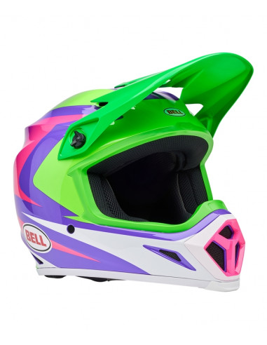 Casque BELL MX-9 Mips - Jackal Gloss Hi-Viz Green/Purple