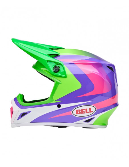 Casque BELL MX-9 Mips - Jackal Gloss Hi-Viz Green/Purple