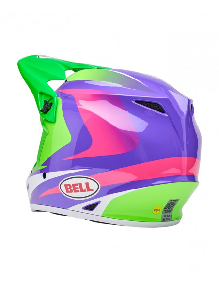 Casque BELL MX-9 Mips - Jackal Gloss Hi-Viz Green/Purple
