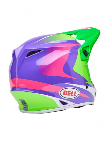 Casque BELL MX-9 Mips - Jackal Gloss Hi-Viz Green/Purple