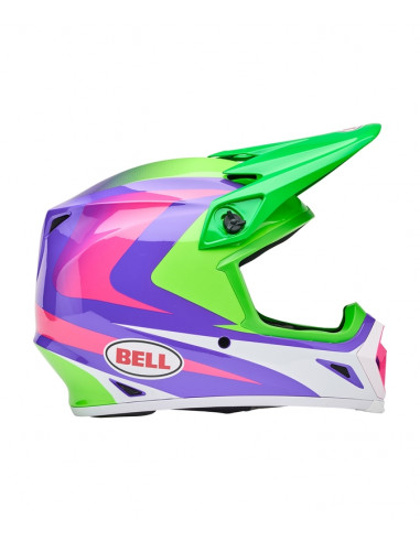 Casque BELL MX-9 Mips - Jackal Gloss Hi-Viz Green/Purple