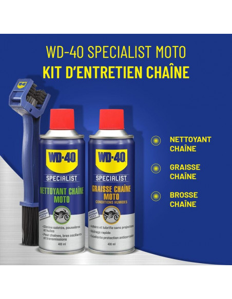 Kit d'entretien de chaîne WD-40 Specialist - 2x Spray 400ml