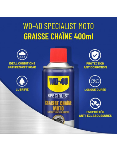 Kit d'entretien de chaîne WD-40 Specialist - 2x Spray 400ml