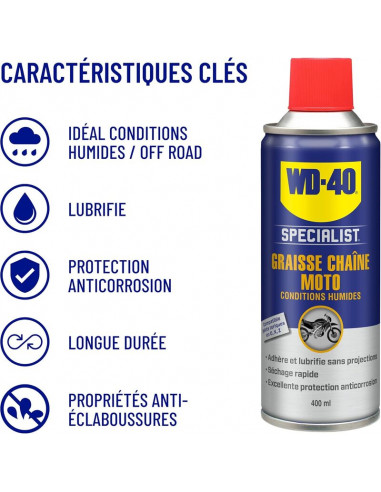 Kit d'entretien de chaîne WD-40 Specialist - 2x Spray 400ml