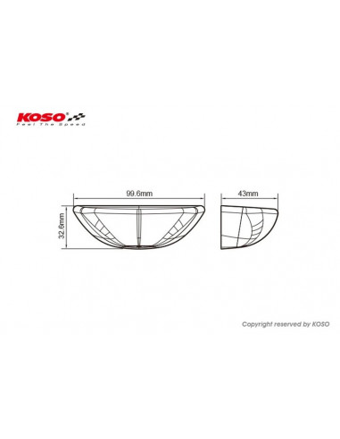 KOSO Led-Taillight, Red GT-03, e-mark.