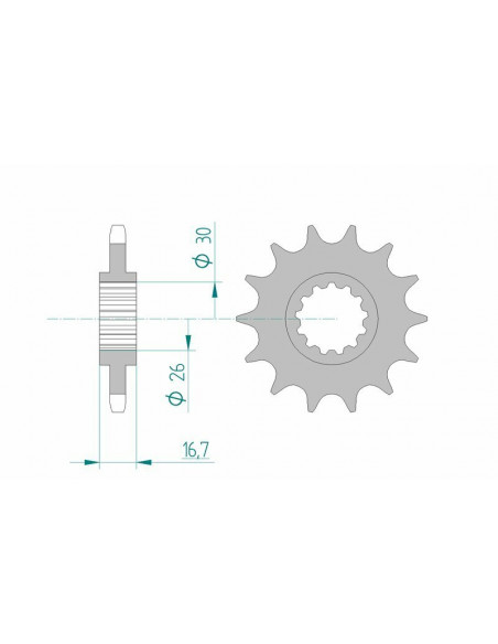 Kit chaîne AFAM 525XHR3 15/42 standard - couronne standard 10802