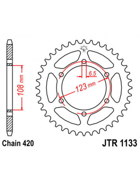 Kit chaîne JT/JT 420HDR 11/53 - couronne standard