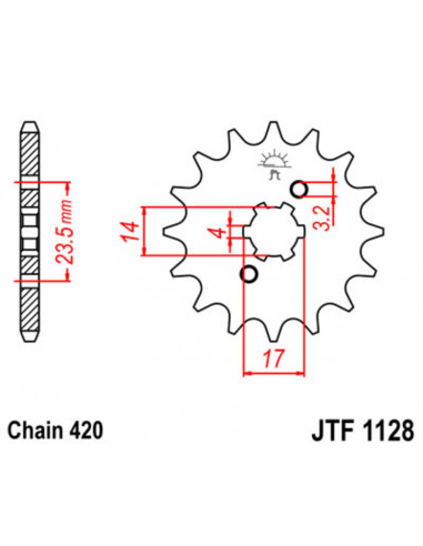 Kit chaîne JT/JT 420HDR 11/53 - couronne standard