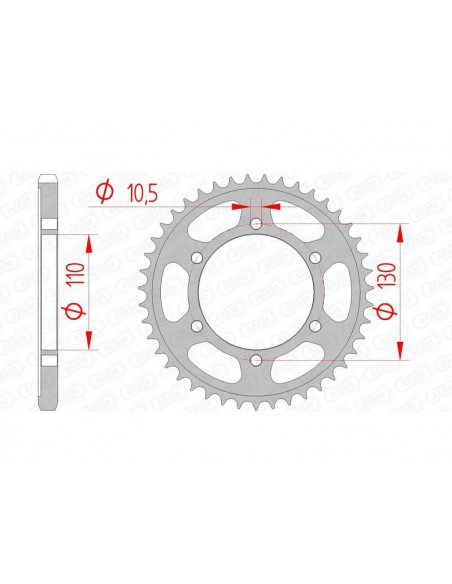 Kit chaîne AFAM 525XSR2 15/45 super-renforcé - couronne standard
