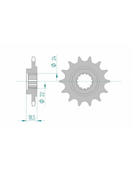 Kit chaîne AFAM 520XSR 43/14 super renforcé - couronne standard