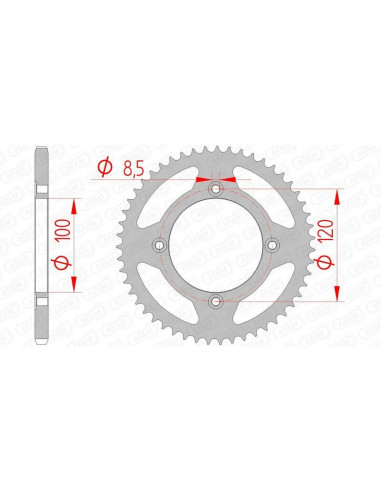 Kit chaîne AFAM A420M 11/51 - couronne standard