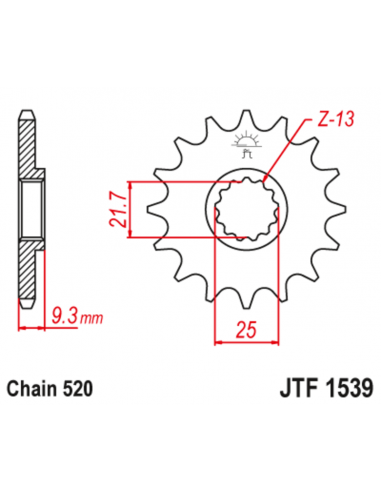 Kit chaîne DID/JT 520VX3 14/43 standard - couronne standard