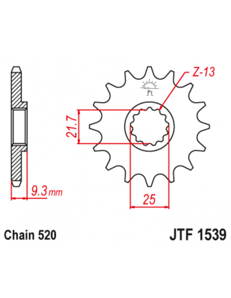 Kit chaîne DID/JT 520VX3 14/43 standard - couronne standard