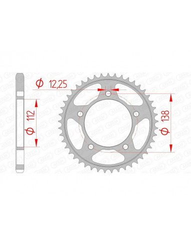 Kit chaîne AFAM 525XSR2 15/47 super-renforcé - couronne standard