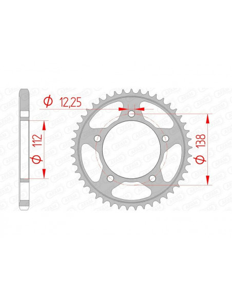 Kit chaîne AFAM 525XSR2 15/47 super-renforcé - couronne standard